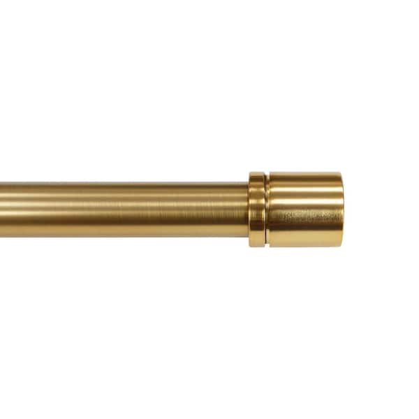 72 in. - 144 in. Telescoping 1 in Single Rod Deco Bracket Kit in Gold with Elevated Cap Finial