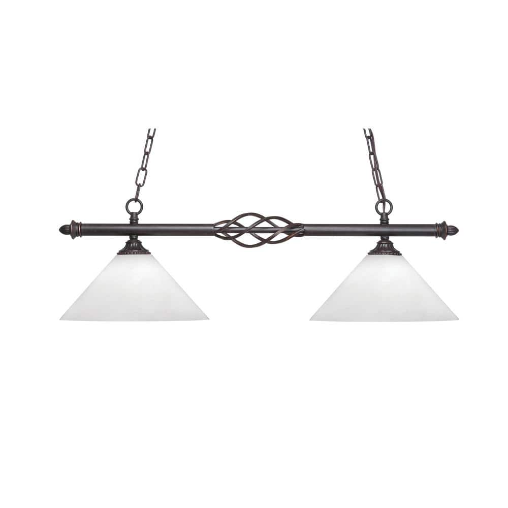 Bridgewater 2 Light Dark Granite Linear Chandelier, Any room with 12 in. Wh