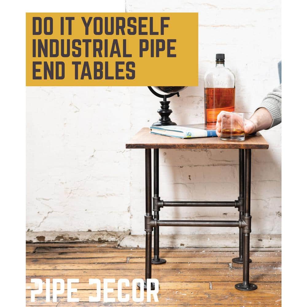 Black Heavy Duty Iron Pipe Table Leg Set for Coffee and End Tables