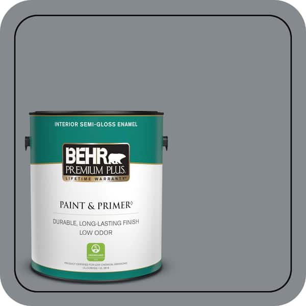 BEHR PREMIUM PLUS 1 gal. #PPU26-21 Overcast Semi-Gloss Enamel Low Odor Interior Paint & Primer
