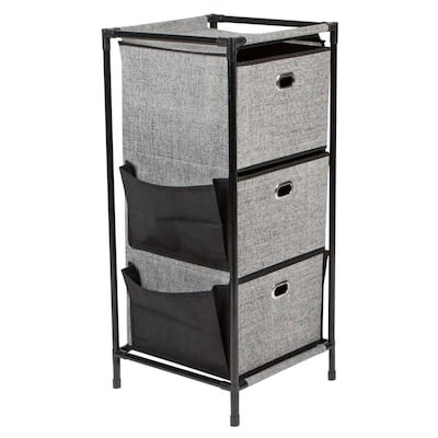 Life Story 13.2 in. x 27.75 in. Classic Gray 3 Shelf Storage Container  Organizer Plastic Drawers DRW3-M-GREY - The Home Depot