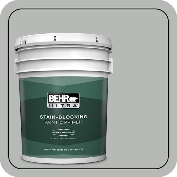 BEHR ULTRA 5 gal. #N460-3 Lunar Surface Extra Durable Semi-Gloss Enamel Interior Paint & Primer