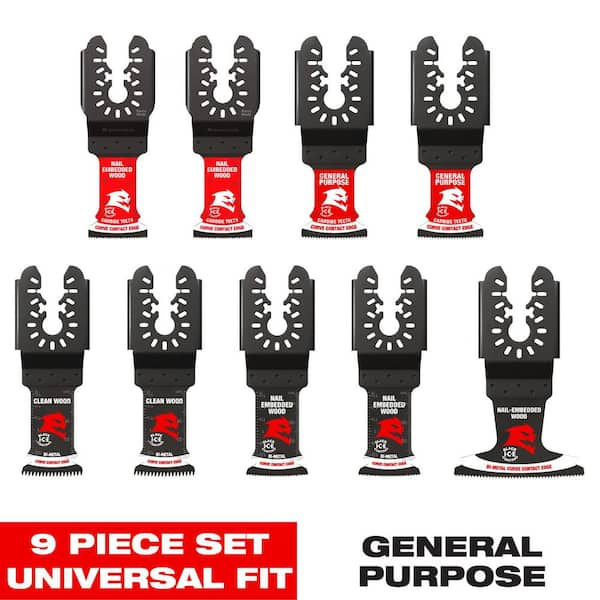 9-piece Universal Fit General Purpose Oscillating Blade Set