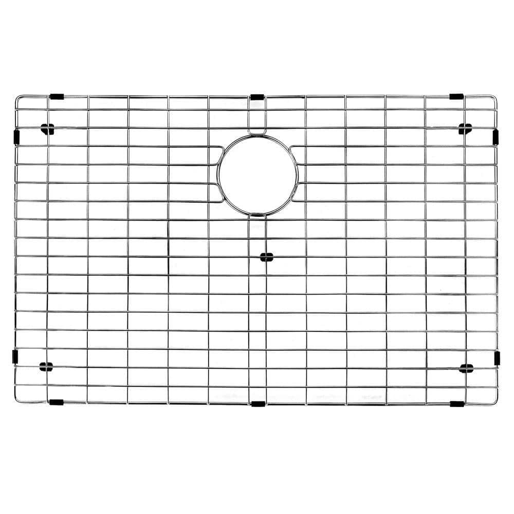 Stainless Sink Bottom Grid 28-3/8*15-3/8in Sink Rack Protector w/ Drain  Hole TOP