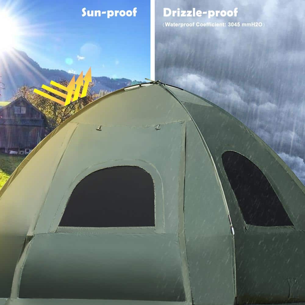 Green Four Season Solo Dome Camping Tent with Carry Bag