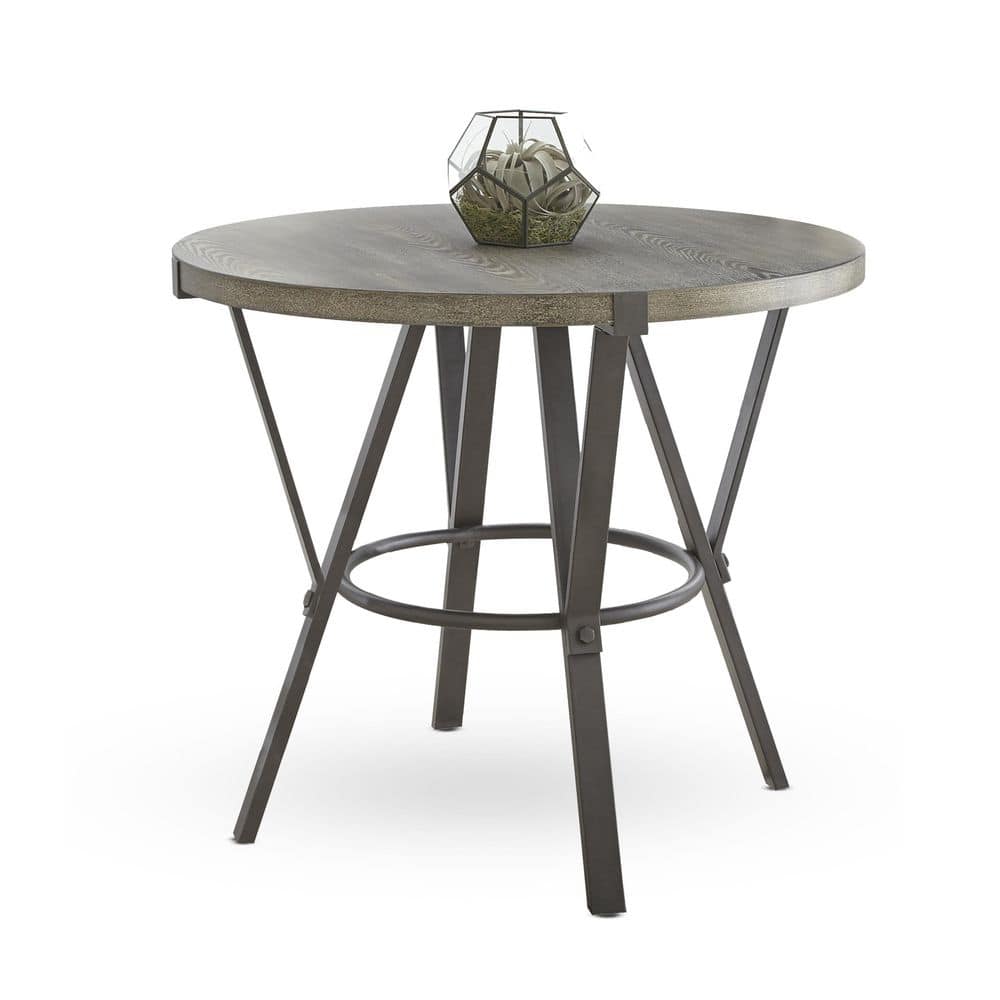 Contemporary Gray Wood 42" Round Counter Height Table
