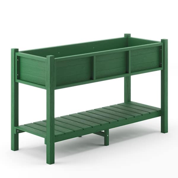 LUE BONA 48in.x18in.x30in.Raised Planter Boxes, Elevated Plastic Garden