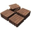 Yaheetech 12 in. x 12 in. Interlocking Fir Wood Flooring Tiles For Patio Deck Pack of 27 Tiles DYxfoi0001