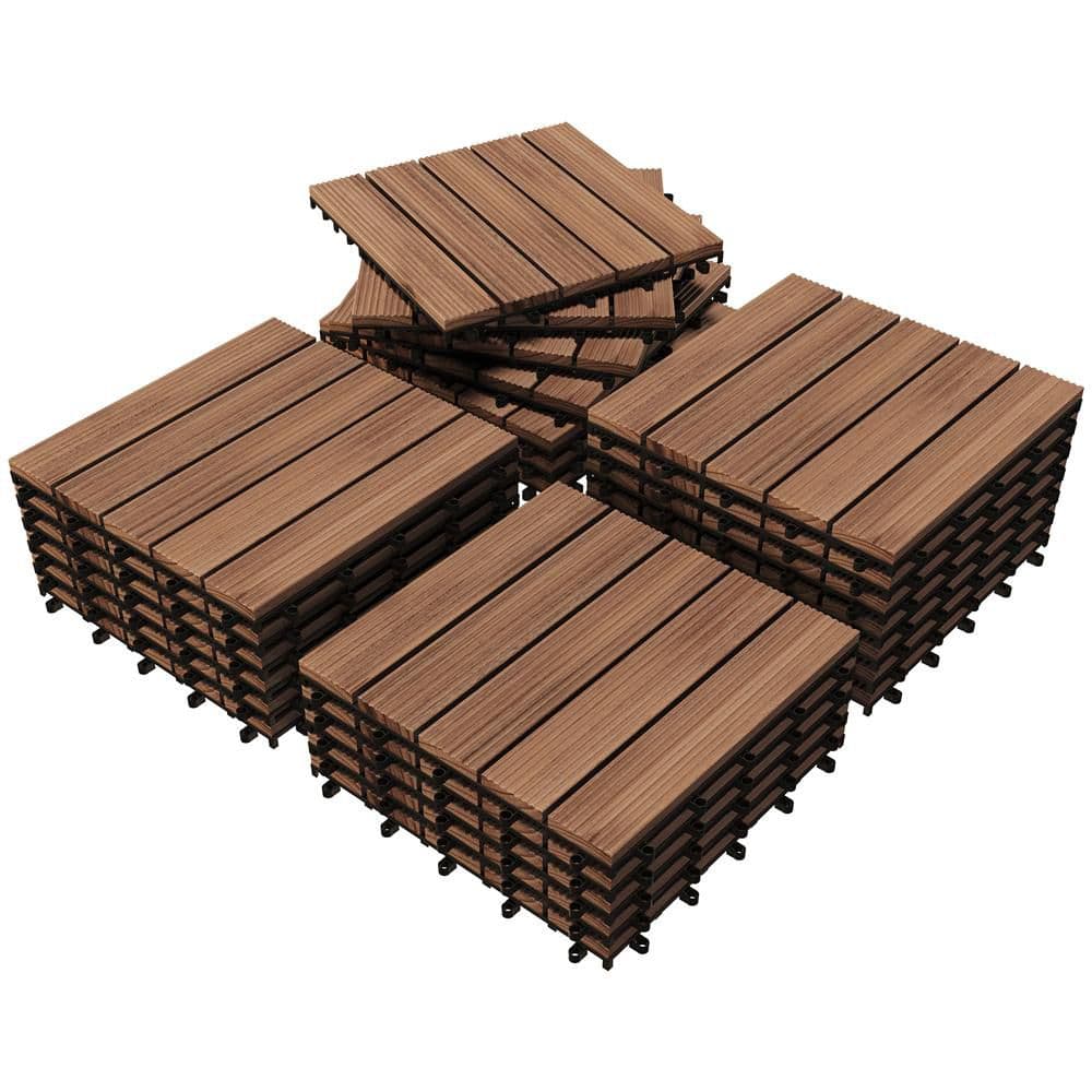 yotakochan　No.2 のパネル12点 Yaheetech 12 in. x 12 in. Interlocking Fir Wood Flooring Tiles For