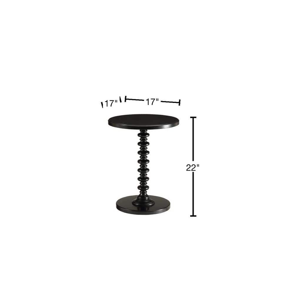 Black Round Wood Pedestal Side Table