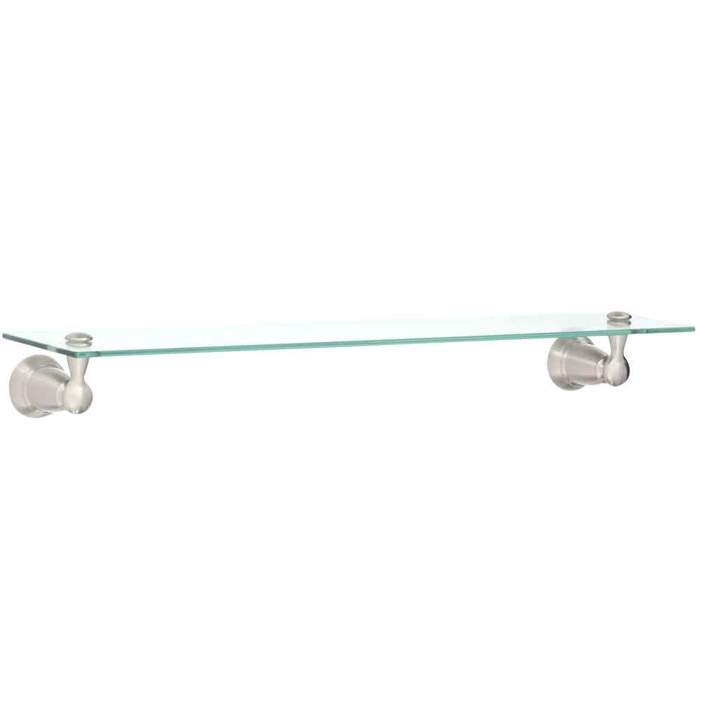 MOEN Banbury 5-4/25 in. L x in. H x 22-3/4 in. W Wall-Mount Clear Glass  Shelf in Brushed Nickel Y2690BN The Home Depot