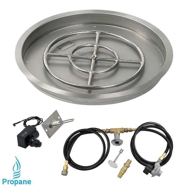 Fire Pit Pan With Spark Ignition Kit, Propane Fire Pit Burner Diy