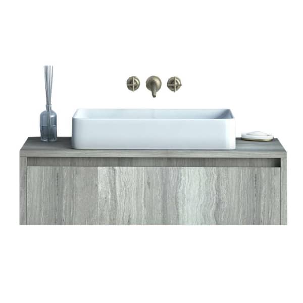 Belvedere Bath 36 In W X 18 D 14 H Floating Wall Mount Vanity Rock Oak With Top White Basin 850013141029 The Home Depot H Floating Wall Mount Bath Vanity, Floating Wall Mount Bath Vanity