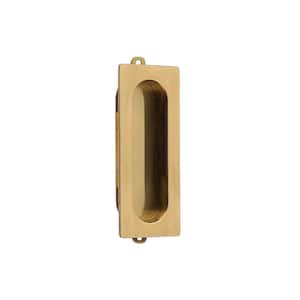 Solid Brass Polished Brass No Lacquer Rectangular Flush Pull
