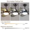 Kviflon 44 in. Black Retro Ceiling Fan with LED & Remote
