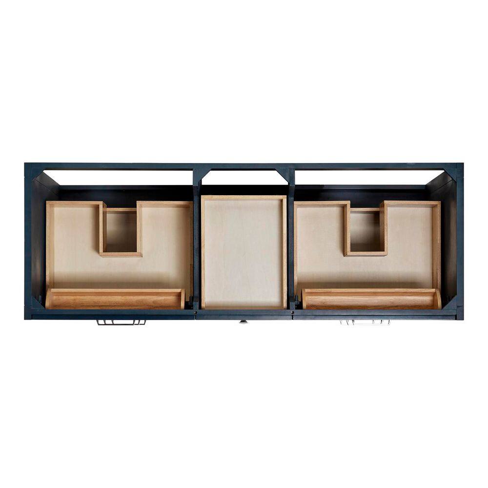 Midnight Blue 60" Double Freestanding Wood Vanity Cabinet