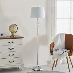 Montgomery 61 " Chrome&Clear Floor Lamp With Crystal