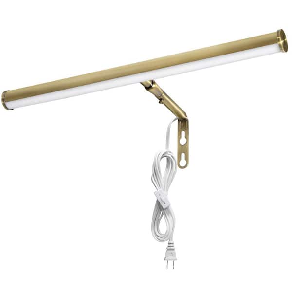 14 in. LED Picture Light, 200 Lumens, 3000K Warm White, Antique Brass Finish, On/Off Switch