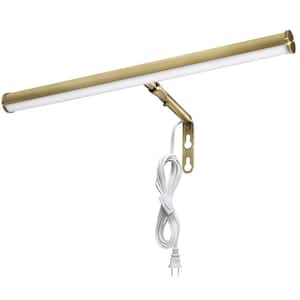 14 in. LED Picture Light, 200 Lumens, 3000K Warm White, Antique Brass Finish, On/Off Switch