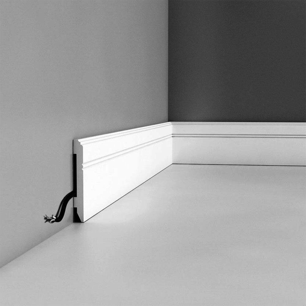 4.25'' White High Impact Polystyrene Baseboard Moulding Set