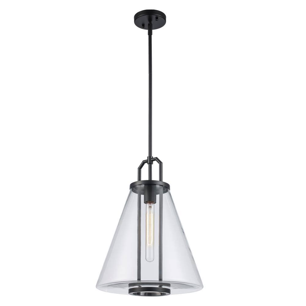 Black Modern Tapered Glass Pendant Light