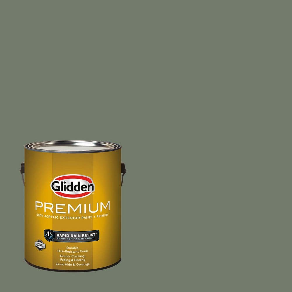 Glidden Premium 1 gal. PPG1128-6 Thyme Green Satin Exterior Latex
