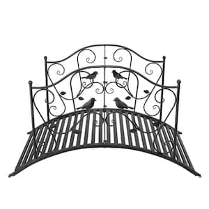 Decorative Garden Iron Bridge with Bird Pattern