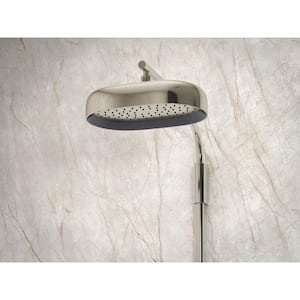 Statement Oblong 1-Spray Patterns 1.75 GPM 12 in. Ceiling Mount Rainhead Fixed Shower Head in Vibrant Polished Nickel