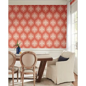 60.75 sq ft Coral Signet Medallion Dam Pre-Pasted Wallpaper