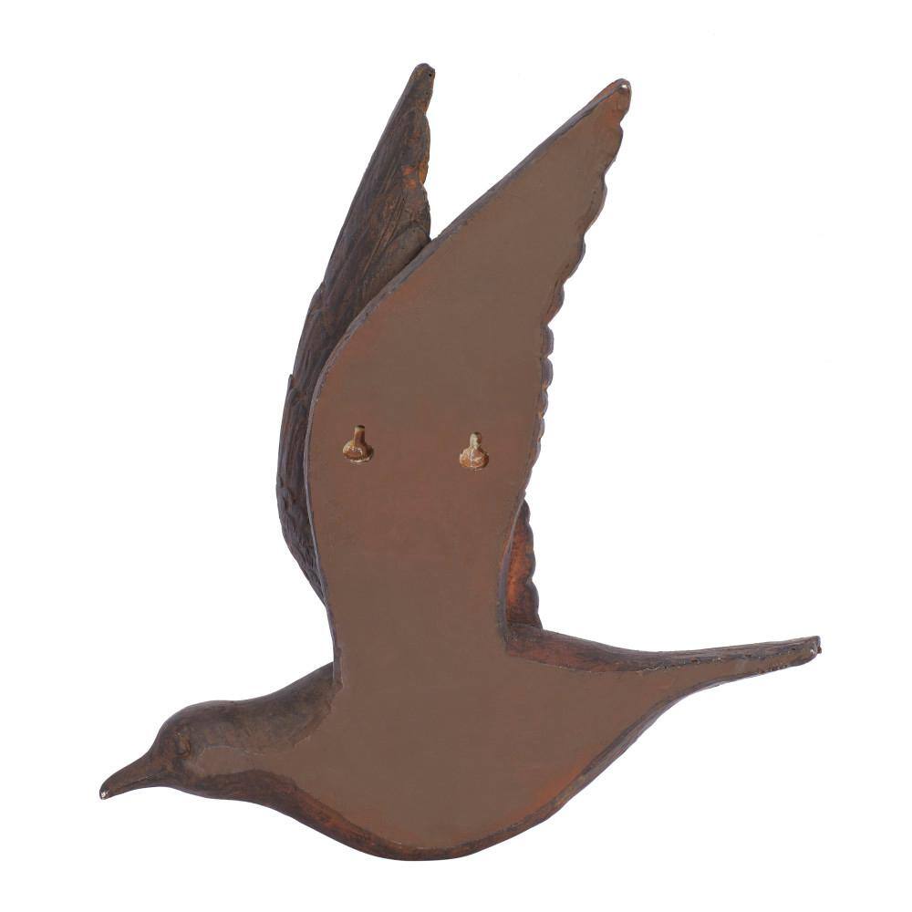 Brown Metallic 3D Sculpted Bird Wall Decor Set