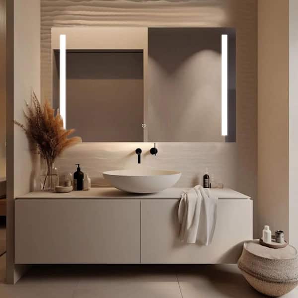 30 in. W x 48 in. H Rectangular Front Light LED Frameless Wall Mirror Bathroom Vanity Mirror
