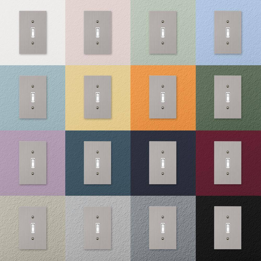 Brushed Nickel 3-Rocker Cast Metal Wallplate