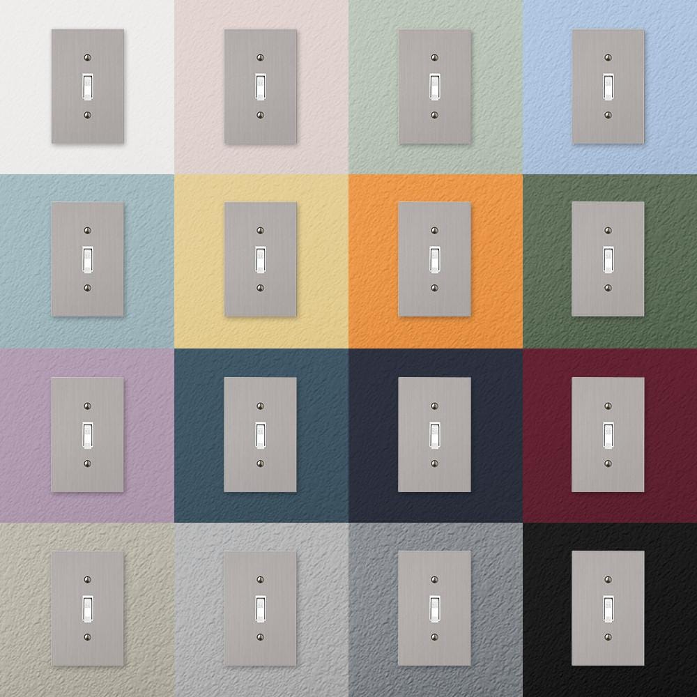 Brushed Nickel Triple Toggle Cast Metal Wallplate