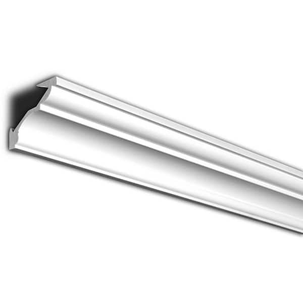 Trim Fast 3-1/8 in. x 3-1/8 in. x 96 in. Plain Polystyrene Peel and Stick Crown Moulding 32 LF (4-Pack)