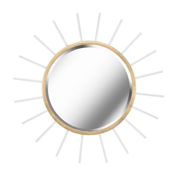 Manor Brook Medium Round Gold Finish Beveled Glass Modern Mirror (34.12 in. H x 34.12 in. W)