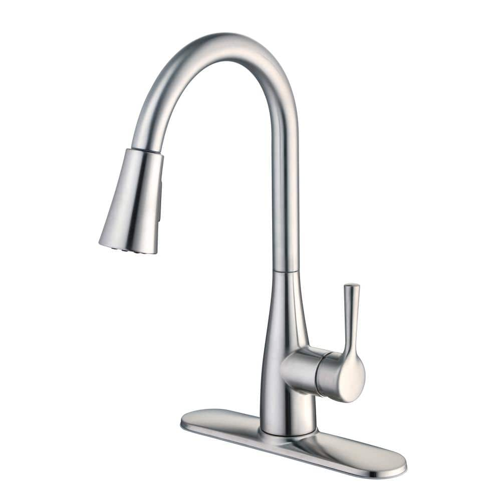 Glacier Bay Sadira Single-Handle Pull-Down Sprayer Kitchen Faucet in  Stainless Steel HD67726W-1508D2 - The Home Depot