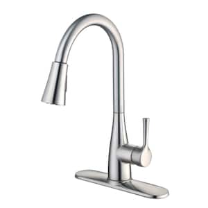Sadira Single-Handle Pull-Down Sprayer Kitchen Faucet in Stainless Steel