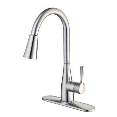 Sadira Single-Handle Pull-Down Sprayer Kitchen Faucet with TurboSpray and FastMount in Stainless Steel