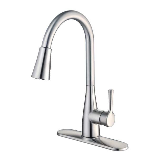 Glacier Bay Sadira Single-Handle Pull-Down Sprayer Kitchen Faucet with TurboSpray and FastMount in Stainless Steel