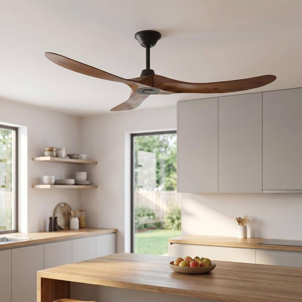 FUFU&GAGA 60 in. 6-Speed Brown 3-Blade Propeller Ceiling Fan