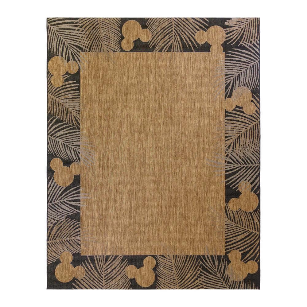 Disney Mickey Mouse Chestnut 5 ft. x 7 ft. Palm Border Indoor/Outdoor ...