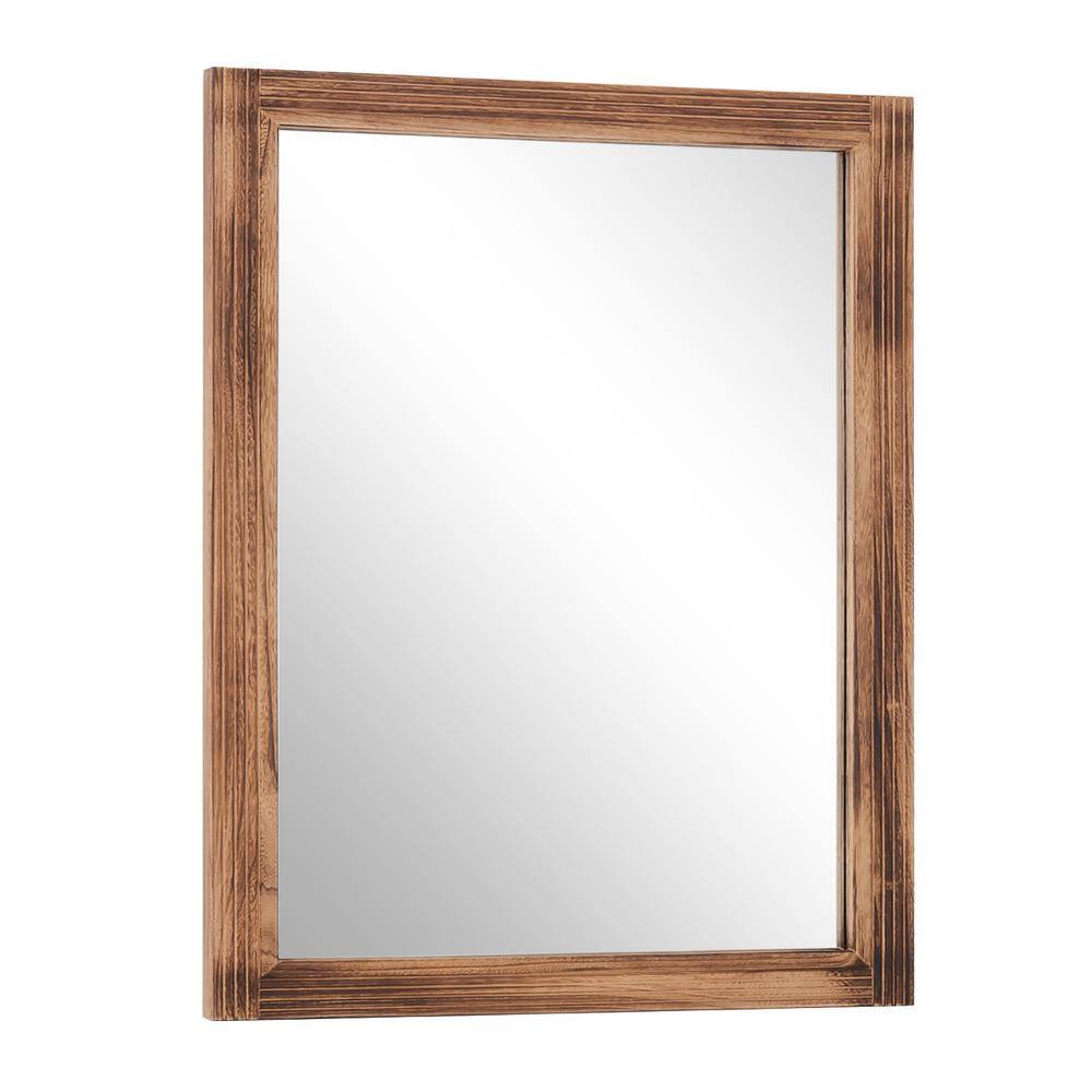 30 in. W x 40 in. H Rectangular Classic Brown Wooden Framed Bathroom Vanity Mirror Wall Mirror price history on PriceWatchPro