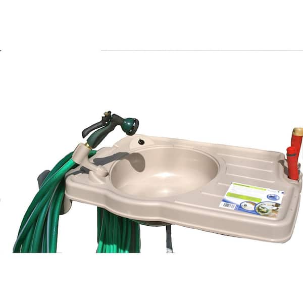 Clean It Outdoor Sink System With Large, Maze Wall Mounted Outdoor Sink With Hose Hanger