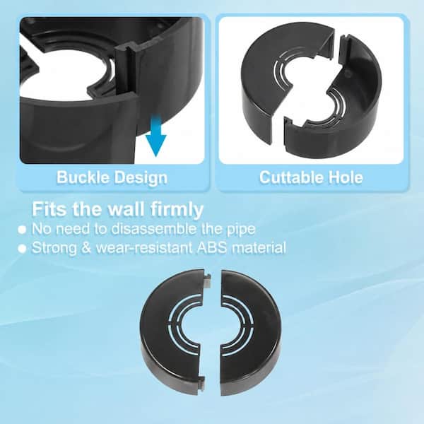 LUKVIZO 2-Pack Cuttable ABS Round Wall Split Flange Escutcheon Plate ...