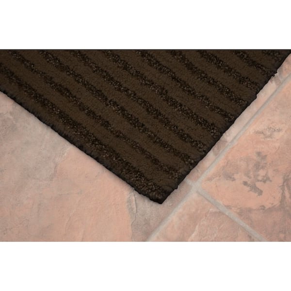 Sheridan Chocolate 21 in. x 34 in. Washable Bathroom 3-Piece Rug Set