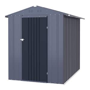 4 ft. W x 6 ft. D Outdoor Metal Storage Shed in Gray (24 sq. ft.)