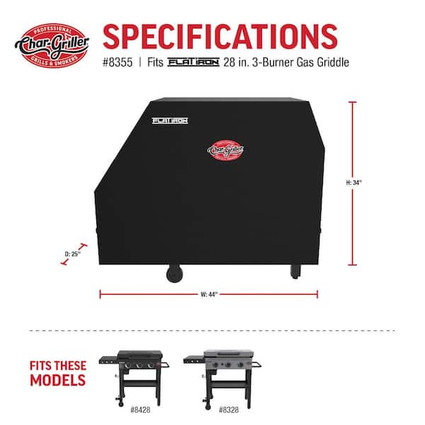 3-Burner Flat Iron Gas Griddle Grill Cover
