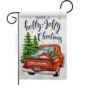 13 in. x 18.5 in. Holly Jolly Christmas Winter Double-Sided Garden Flag Winter Decorative Vertical Flags