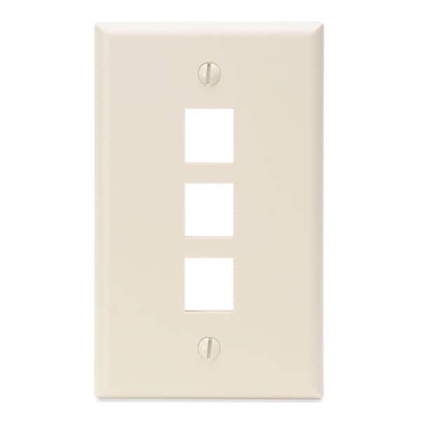 Leviton Almond 1-Gang Data Jack Wall Plate (1-Pack)