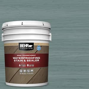 5 gal. #ST-119 Colony Blue Semi-Transparent Waterproofing Exterior Wood Stain and Sealer